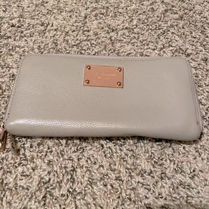 Michael Kors gray and rose gold zipper wallet